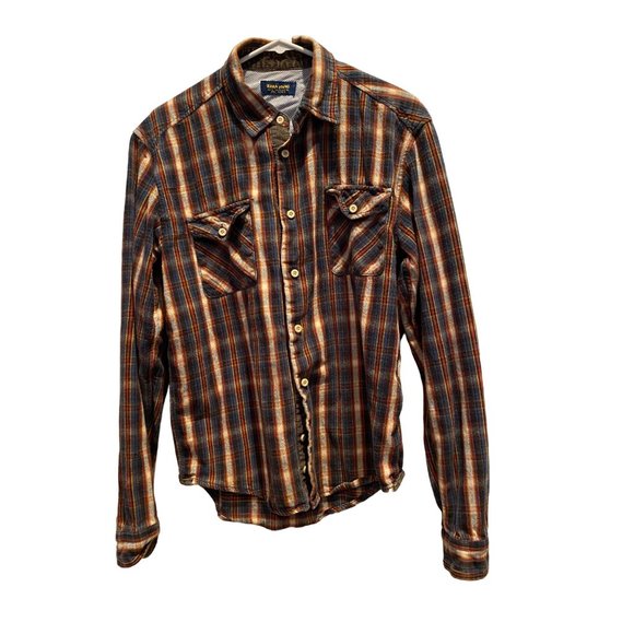 Zara Young Other - Zara Young Flannel Shirt size Medium, Brown Red‎ Orange, Cotton, Long Sleeve